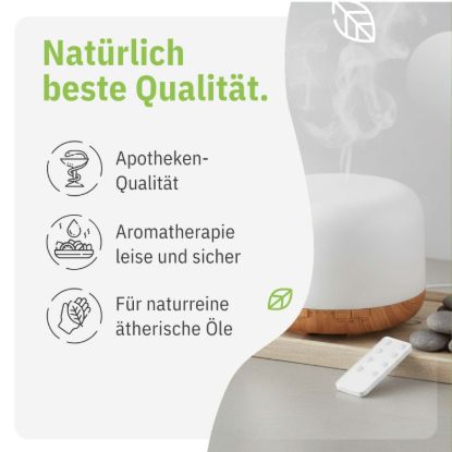 Aroma Diffuser in Wood Look with Top 6 Essential Oils Set