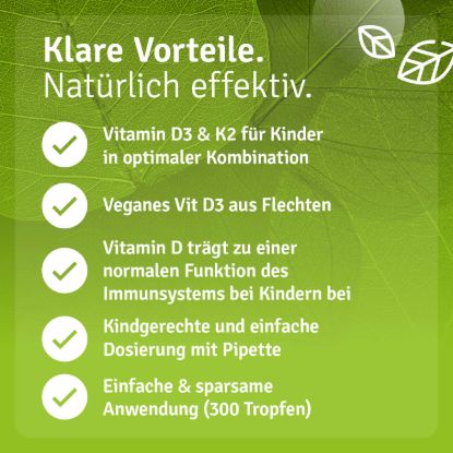 Vitamin D3+ K2 Drops for Children Vegan