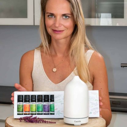 Ceramic Aroma Diffuser with Fragrance Blends Top 6 Set — Apricot / Terracotta
