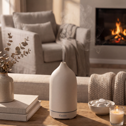 Ceramic Aroma Diffuser with Fragrance Blends Top 6 Set — Apricot / Terracotta