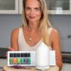Ceramic Aroma Diffuser with Fragrance Blends Top 6 Set — White / Wood