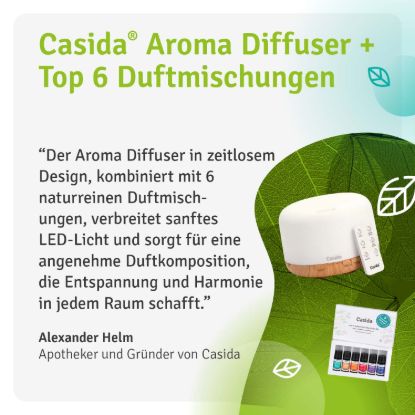 Aroma Diffuser in Wood Look with the Top 6 Fragrance Blends as a Set