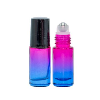 Roll on Bottle 5 Ml Pink/Blue Glass Essential Oils Set of 2