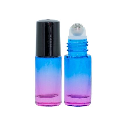 Roll on Bottle 5 Ml Blue/Pink Glass Essential Oils Set of 2