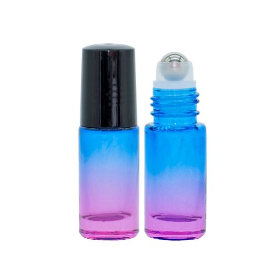 Roll on Bottle 5 Ml Blue/Pink Glass Essential Oils Set of 2