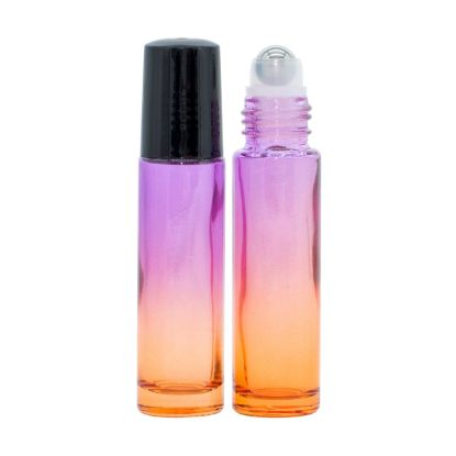 Roll on Bottle 10 Ml Violet/Orange Glass Essential Oils Set of 2