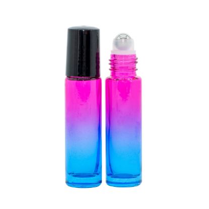 Roll on Bottle 10 Ml Pink/Blue Glass Essential Oils Set of 2
