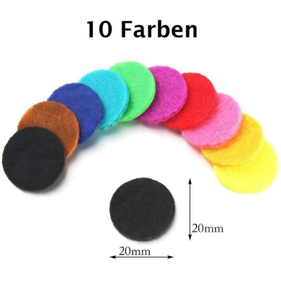 Felt Pads 10x Colorful (20 Mm) for Diffuser Necklaces
