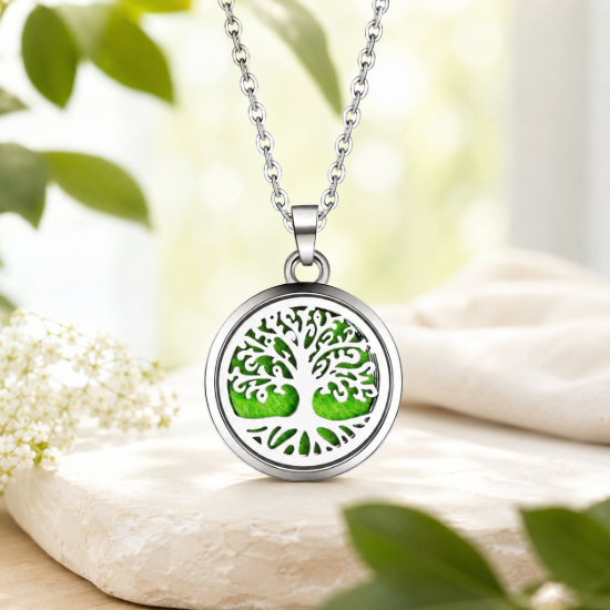Diffuser Necklace for Essential Oils – Aroma Jewelry in Locket Style — Tree of Life