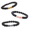 Lava Stone Bracelet for Essential Oils – 3 Designs — Silver