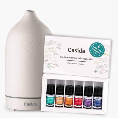 Ceramic Aroma Diffuser with Fragrance Blends Top 6 Set — White