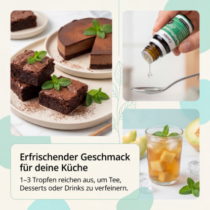 Set of 3 Organic Aroma Oils for Consumption - Lemon, Orange & Peppermint
