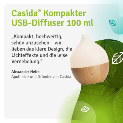 Compact Aroma USB Diffuser with LED for Essential Oils, 100 ml