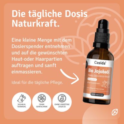 Organic cold-pressed jojoba oil for hair, face & body