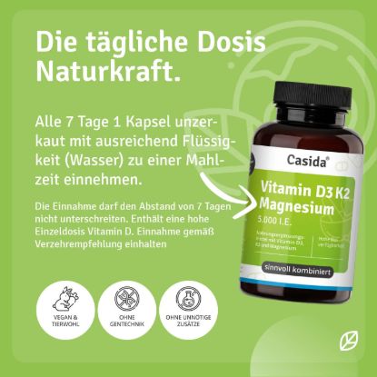 Vitamin D3 K2 Magnesium 5000 I.E. Kapseln