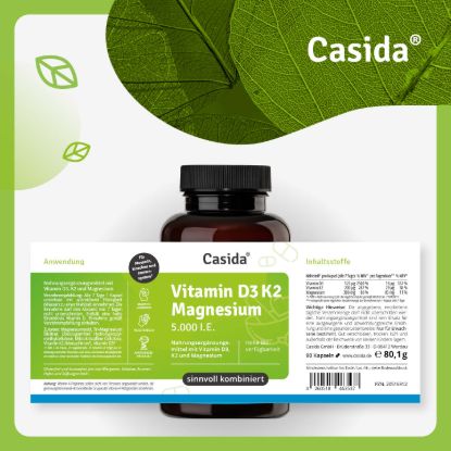 Vitamin D3 K2 Magnesium 5000 I.E. Kapseln