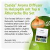 Aroma Diffuser in Wood Look with Top 6 Essential Oils Set