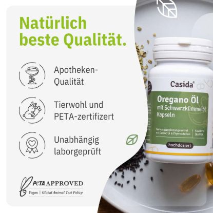 Oregano Öl mit Schwarzkümmelöl Kapseln