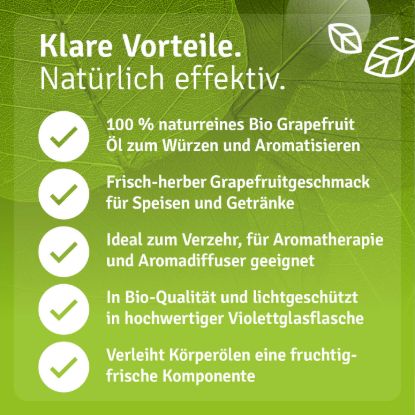 Bio Grapefruit Öl zum Verzehr innerlich