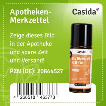 Rizinusöl Bio Roll-On mit Rosenquarz-Roller