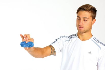Spiky Massage Ball long 11 x 5 cm — blue