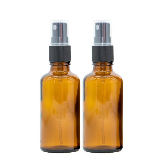 Picture of Spray Bottle 50 ml / Spray Head Brown Glass Essential Oils Set of 2 - B2B