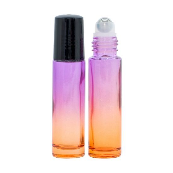Picture of Roll-On Bottle 10 ml Purple/Orange Glass Essential Oils Set of 2 - B2B