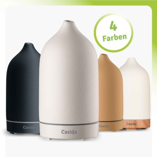 Bild von Ceramic Aroma Diffuser White with LED Lighting — Apricot / Terracotta