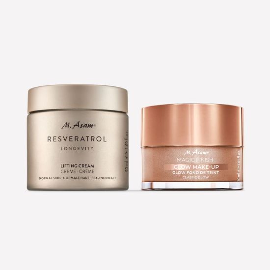 M. Asam RESVERATROL LONGEVITY Lifting Face Cream & Glow Make-up Mousse Classic Glow