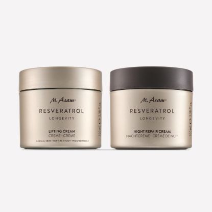 M. Asam RESVERATROL LONGEVITY Lifting Face Cream & Night Repair Night Cream
