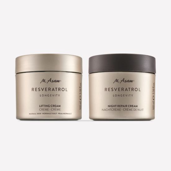 M. Asam RESVERATROL LONGEVITY Lifting Face Cream & Night Repair Night Cream