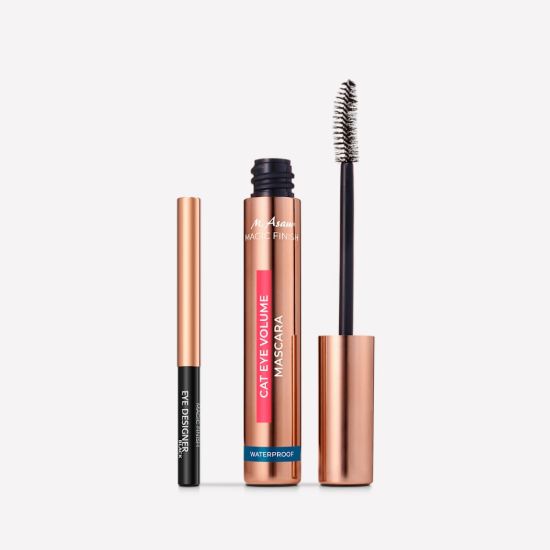 M. Asam MAGIC FINISH Cat Eye Volume Mascara Deep Black Waterproof & Eye Designer Kajal Black