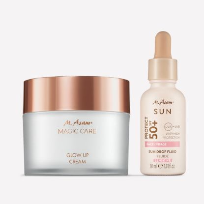 M. Asam MAGIC CARE Glow Up Face Cream & Sun Drop Fluid Sun Protection Serum Face SPF 50+ Sensitive