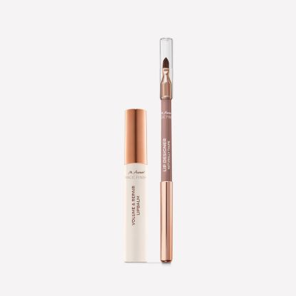 M. Asam MAGIC FINISH Lip Designer Lip Contour Pencil Naturally Taupe and Volume & Repair Lip Balm Crystal Clear — 0.28 g