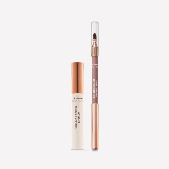 M. Asam MAGIC FINISH Lip Designer Lip Contour Pencil Naturally Taupe and Volume & Repair Lip Balm Crystal Clear — 0.28 g
