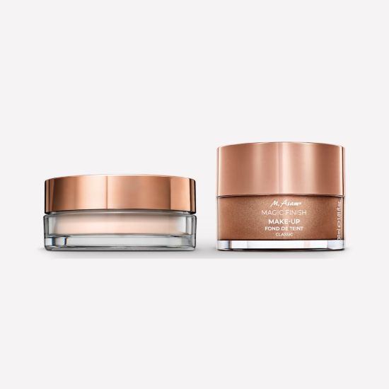 M. Asam MAGIC FINISH Make-up Mousse Classic & Final Touch Setting Powder Bare Skin